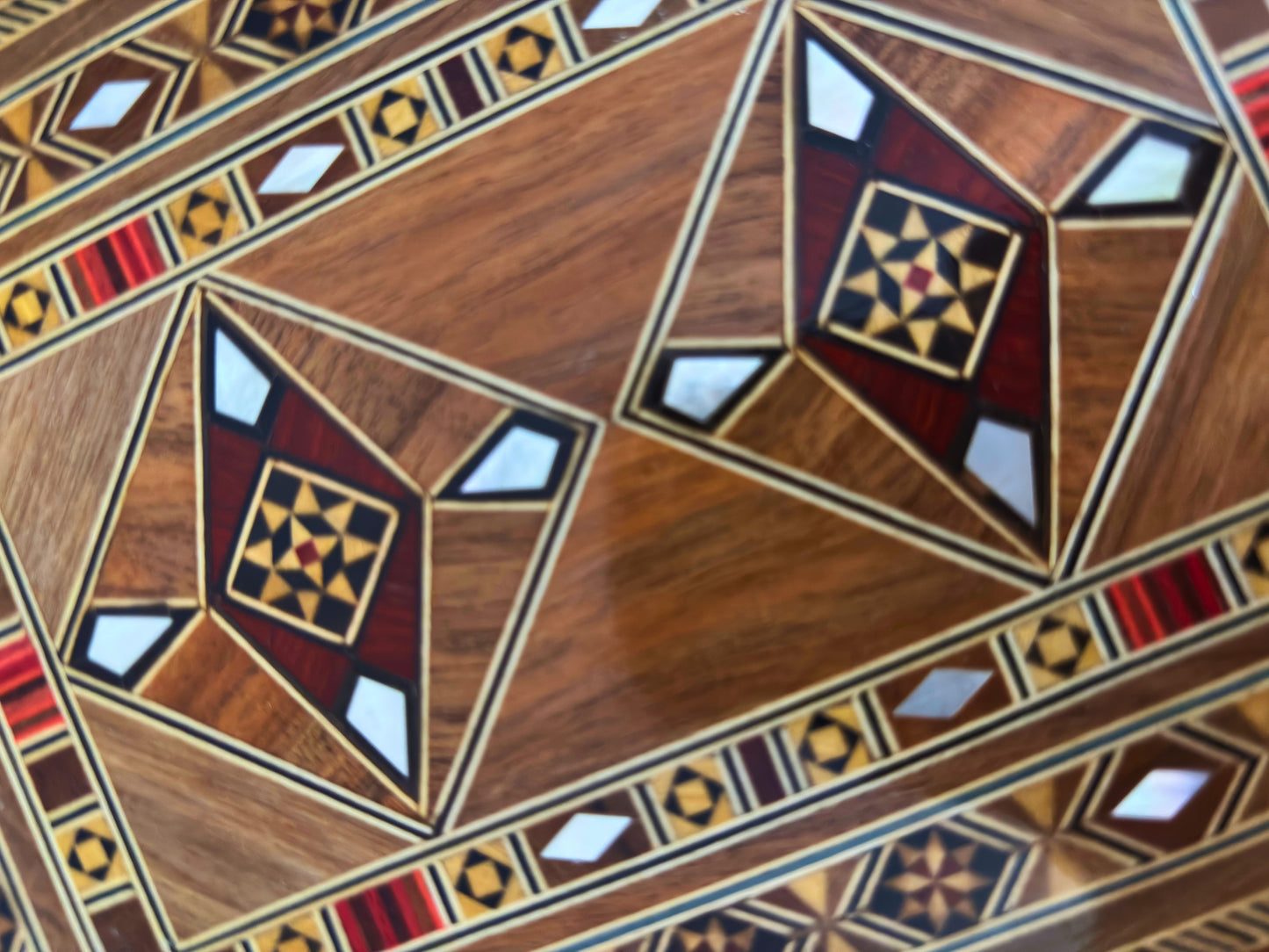 Boîte artisanale en mosaïque pour bijoux, incrustation de nacre, coffre de luxe en bois pour souvenirs, art damasquiné -Édition Limitée-