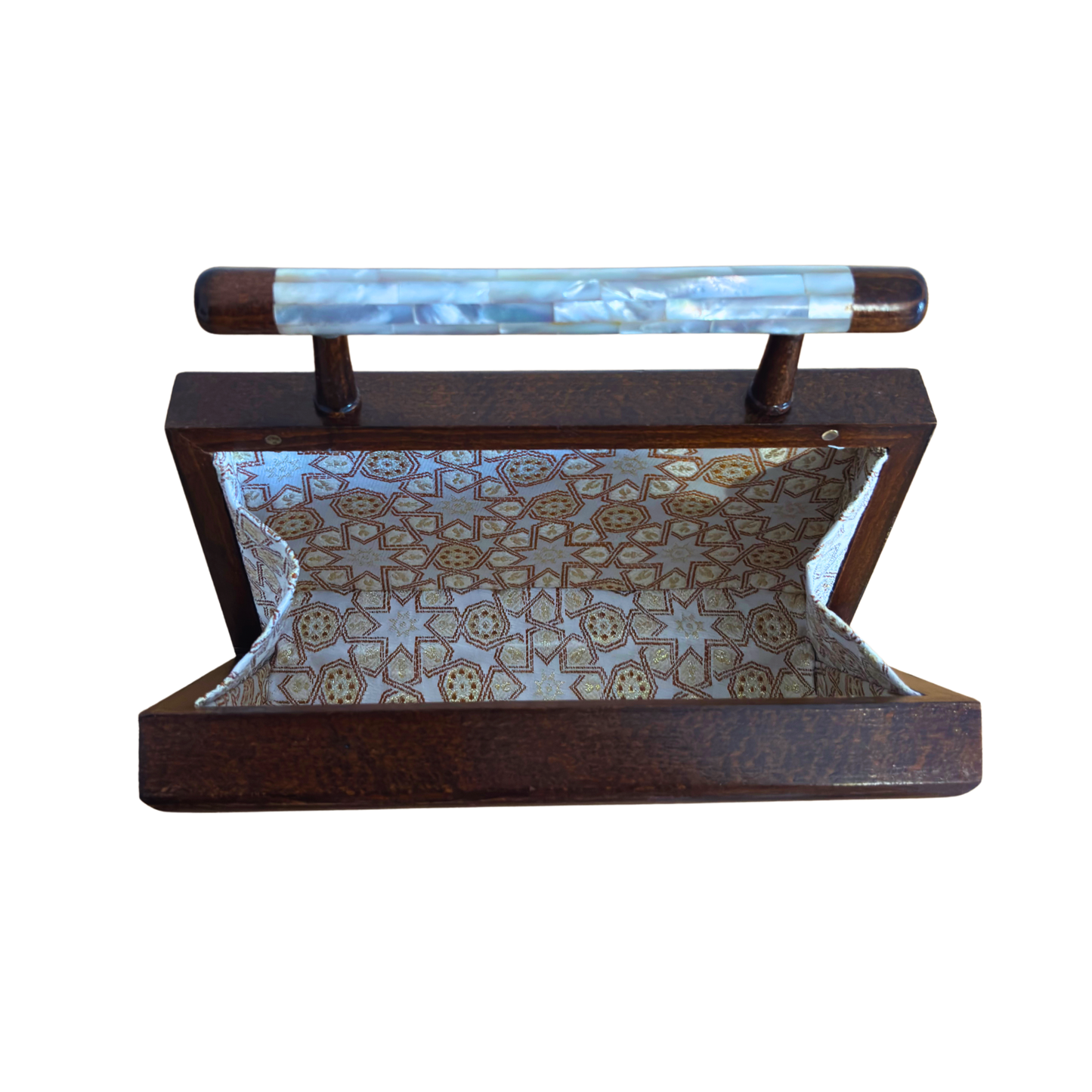 A Estrela Celestial – Bolsa Damasquina de Nogueira com Madrepérola