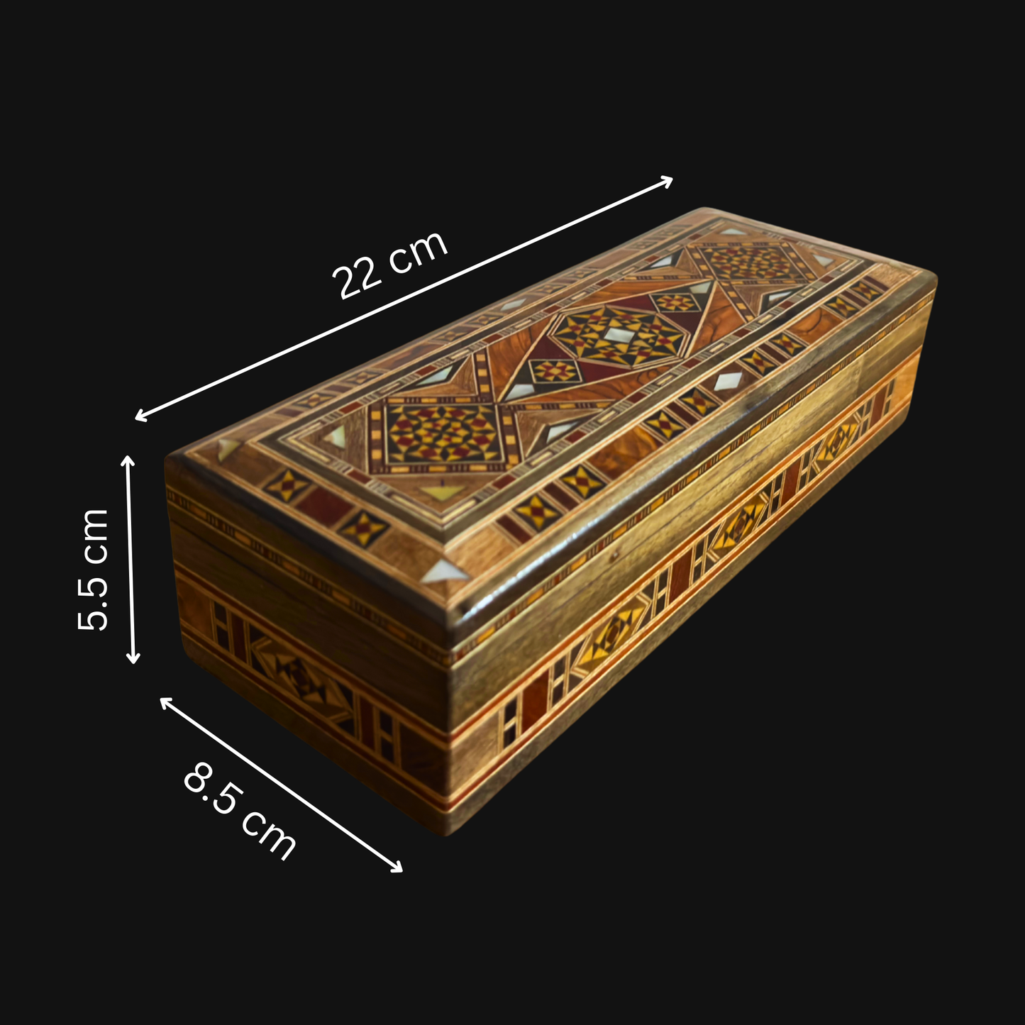 Boîte Damasquinée pour Bijoux, Stylos et Chapelet – Fait Main avec Nacre