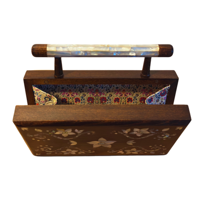 شام – حقيبة يد دمشقية فاخرة مطعّمة بالصدف وبطانة بروكار