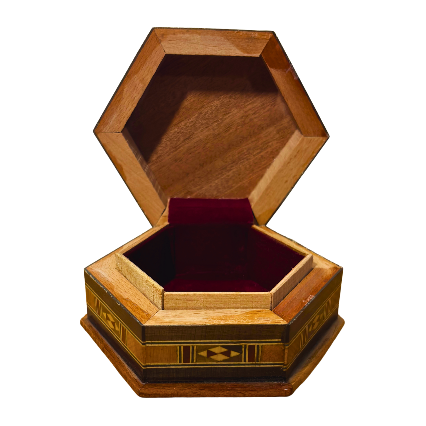 Boîte en Mosaïque Artisanale de Damas – Art Traditionnel & Velours