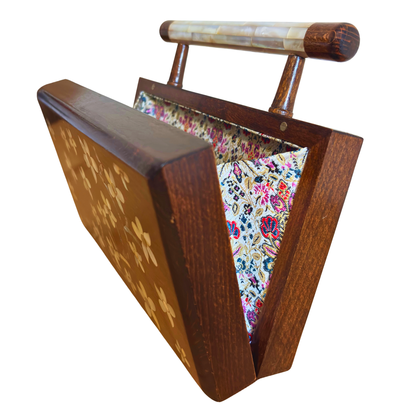 Yasmine – Pochette Damasquine de Luxe avec Nacre & Doublure Brocart