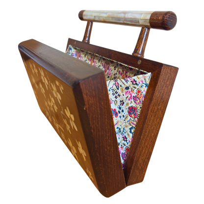 Yasmine – Pochette Damasquine de Luxe avec Nacre & Doublure Brocart