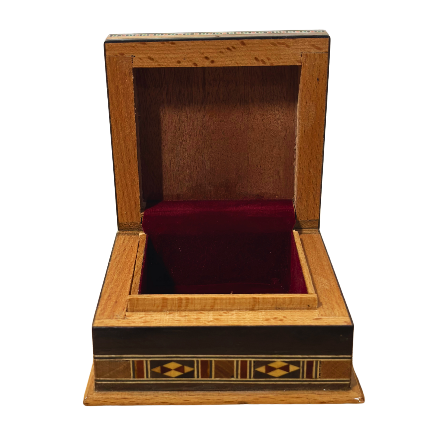 Boîte en Mosaïque Artisanale de Damas – Art Traditionnel & Velours