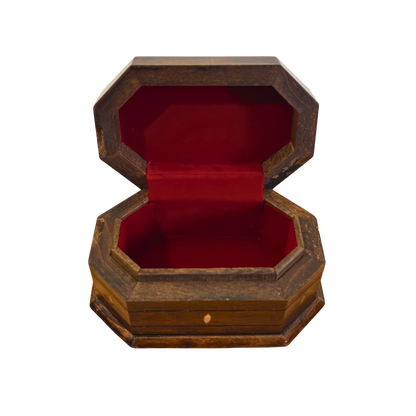 Boîte en Hêtre Sculptée à la Main – Nacre & Finition Noyer Élégante