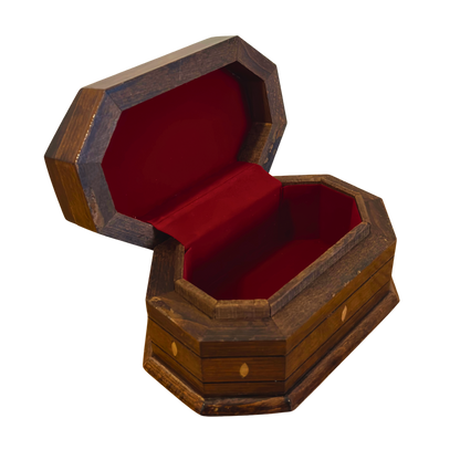 Boîte en Hêtre Sculptée à la Main – Nacre & Finition Noyer Élégante