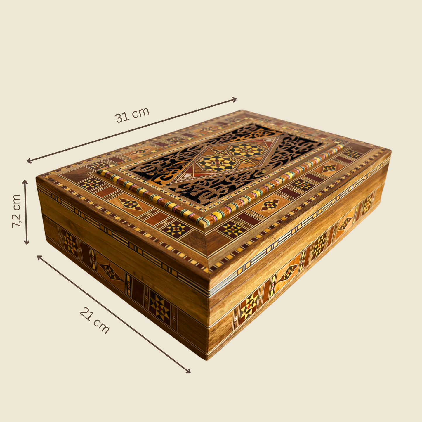 Damaszener Mosaik-Schmuck- & Erinnerungsbox – Handgefertigte Eleganz
