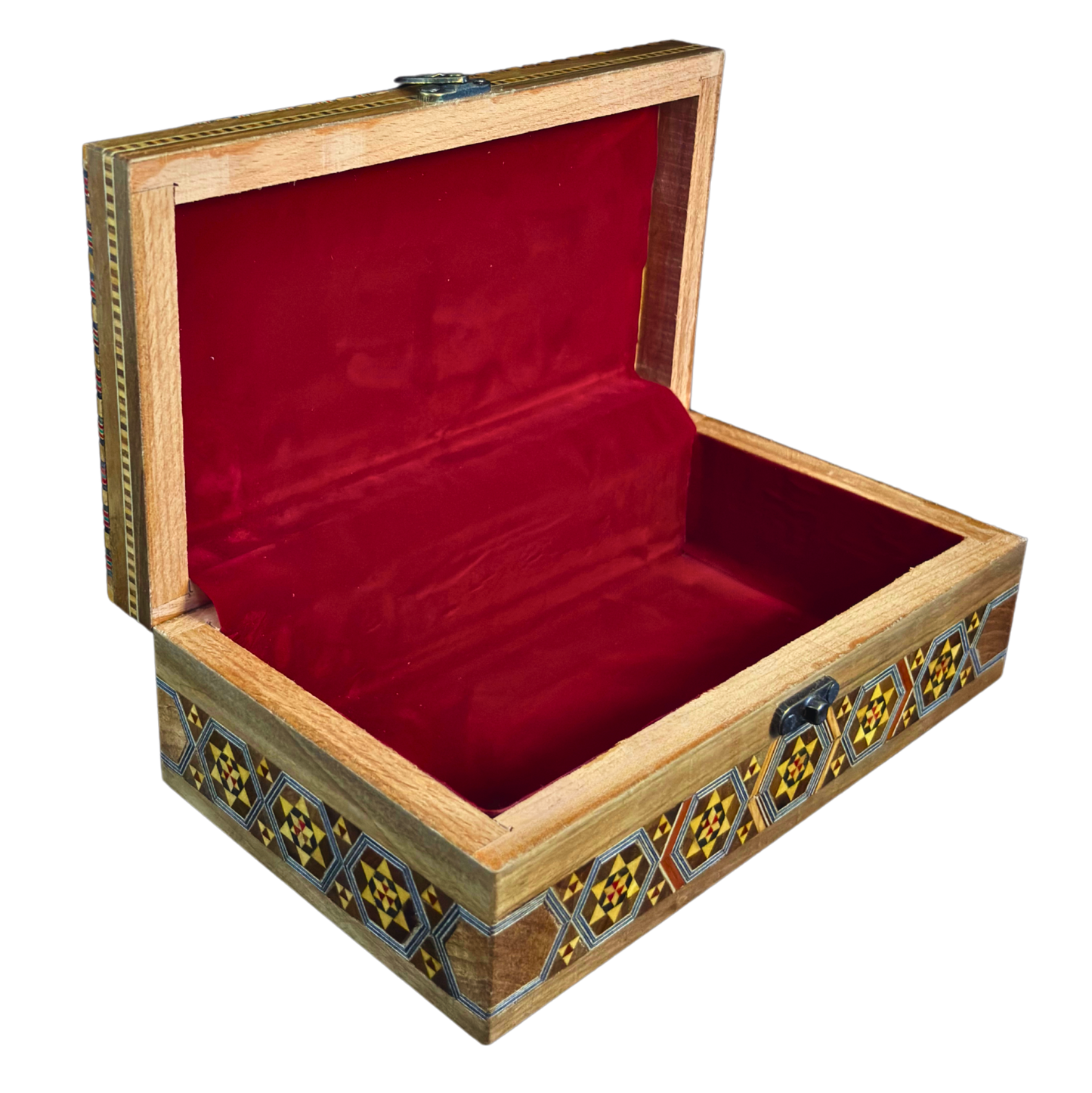 Boîte en Mosaïque Damascène Faite Main – Nacre & Sculpture Artisanale