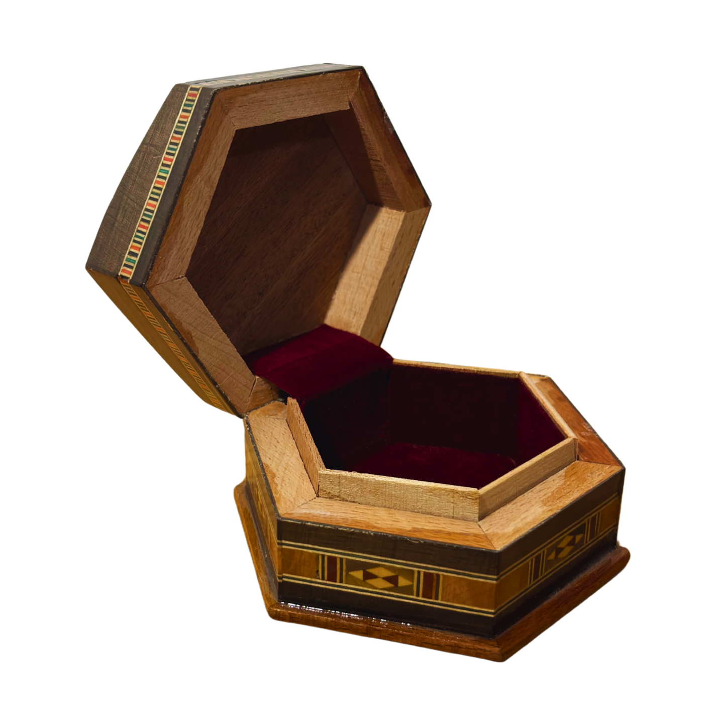 Boîte en Mosaïque Artisanale de Damas – Art Traditionnel & Velours