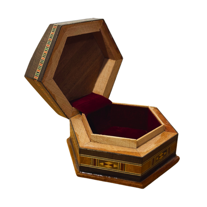 Boîte en Mosaïque Artisanale de Damas – Art Traditionnel & Velours