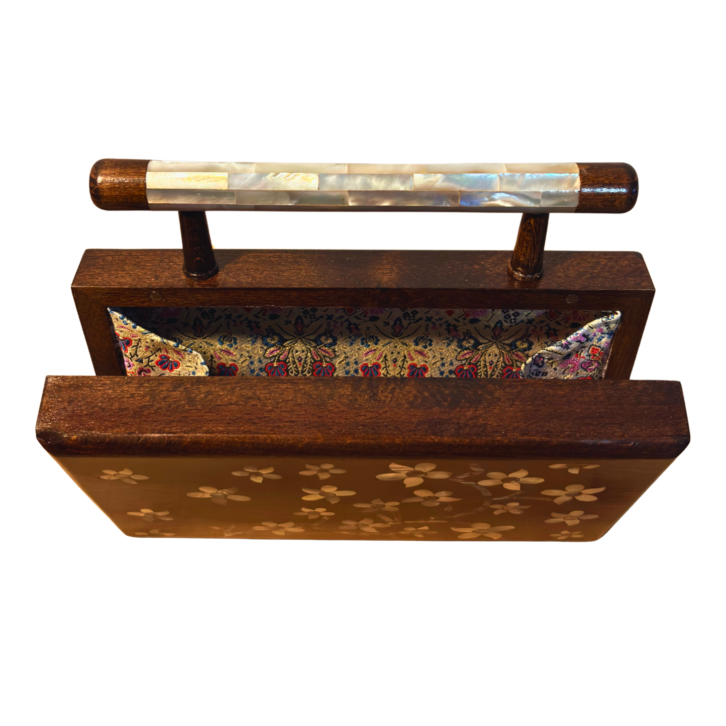 Yasmine – Pochette Damasquine de Luxe avec Nacre & Doublure Brocart