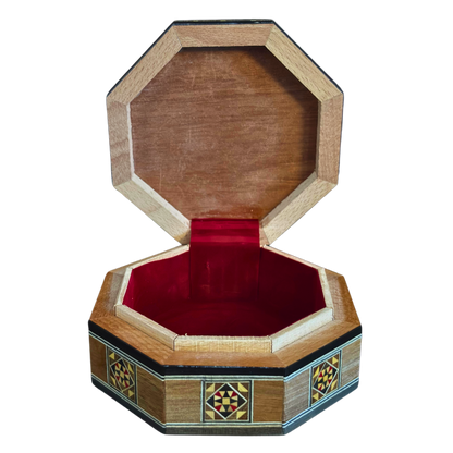 Boîte en Mosaïque Damascène Faite Main – Nacre & Velours