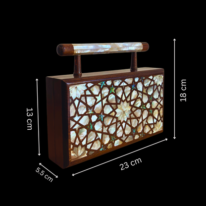 Falak – Pochette Damasquine de Luxe avec Nacre & Doublure en Brocart