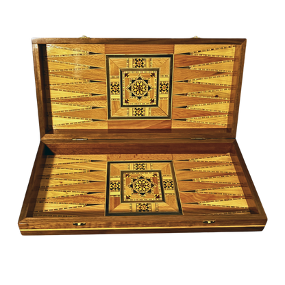 Table Damasquinée d’Échecs et de Backgammon Faite à la Main par Gaby Al Dayeh – Design Classique