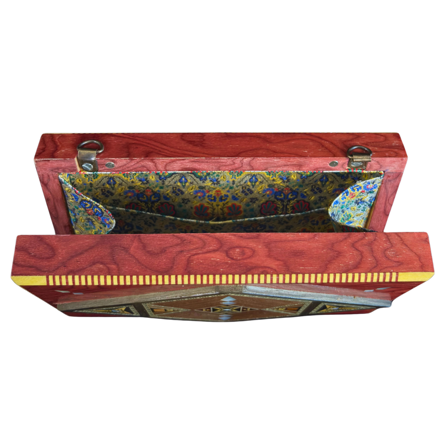 Pochette de Luxe en Mosaïque Damascène avec Nacre & Intérieur en Brocart