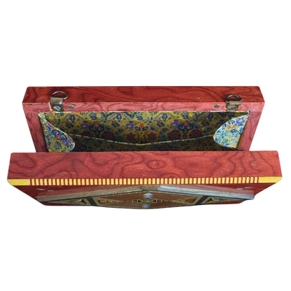Pochette de Luxe en Mosaïque Damascène avec Nacre & Intérieur en Brocart