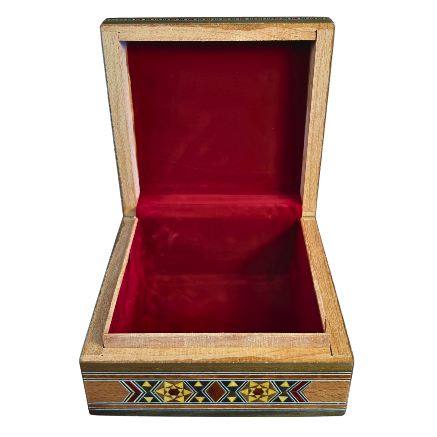 Boîte en Mosaïque Damascène Faite Main – Nacre & Velours