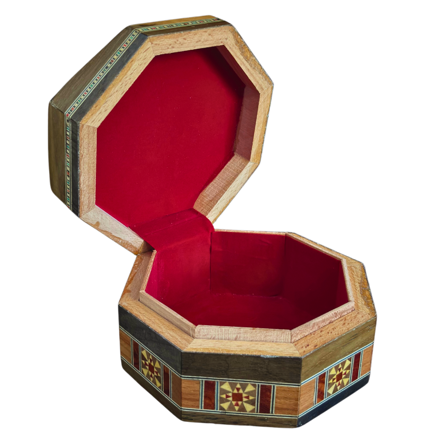 Boîte en Mosaïque Damascène Faite Main – Nacre & Velours