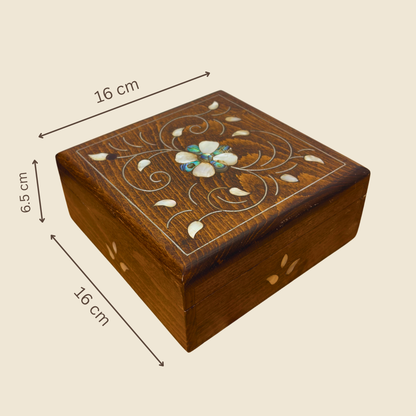 Boîte Damasquine de Luxe Artisanale – Nacre & Velours