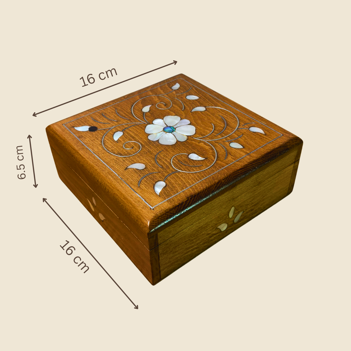 Handgemaakte Damascene Luxe Doos – Parelmoer & Fluweel