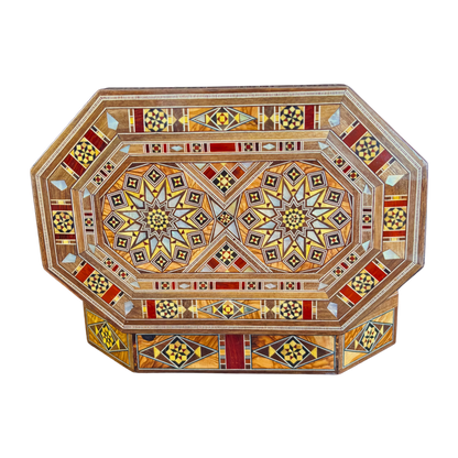 Boîte en Mosaïque Damascène Faite Main – Nacre & Velours