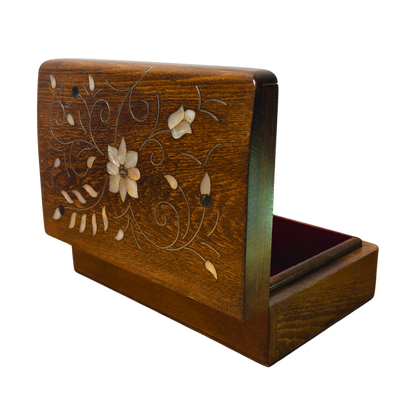 Handcrafted Damascene Luxury Box – Mother of Pearl & Velvet Elegance