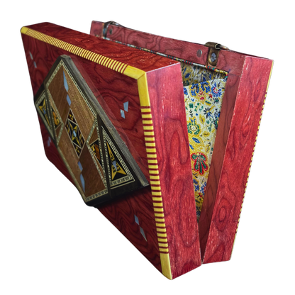 Pochette de Luxe en Mosaïque Damascène avec Nacre & Intérieur en Brocart