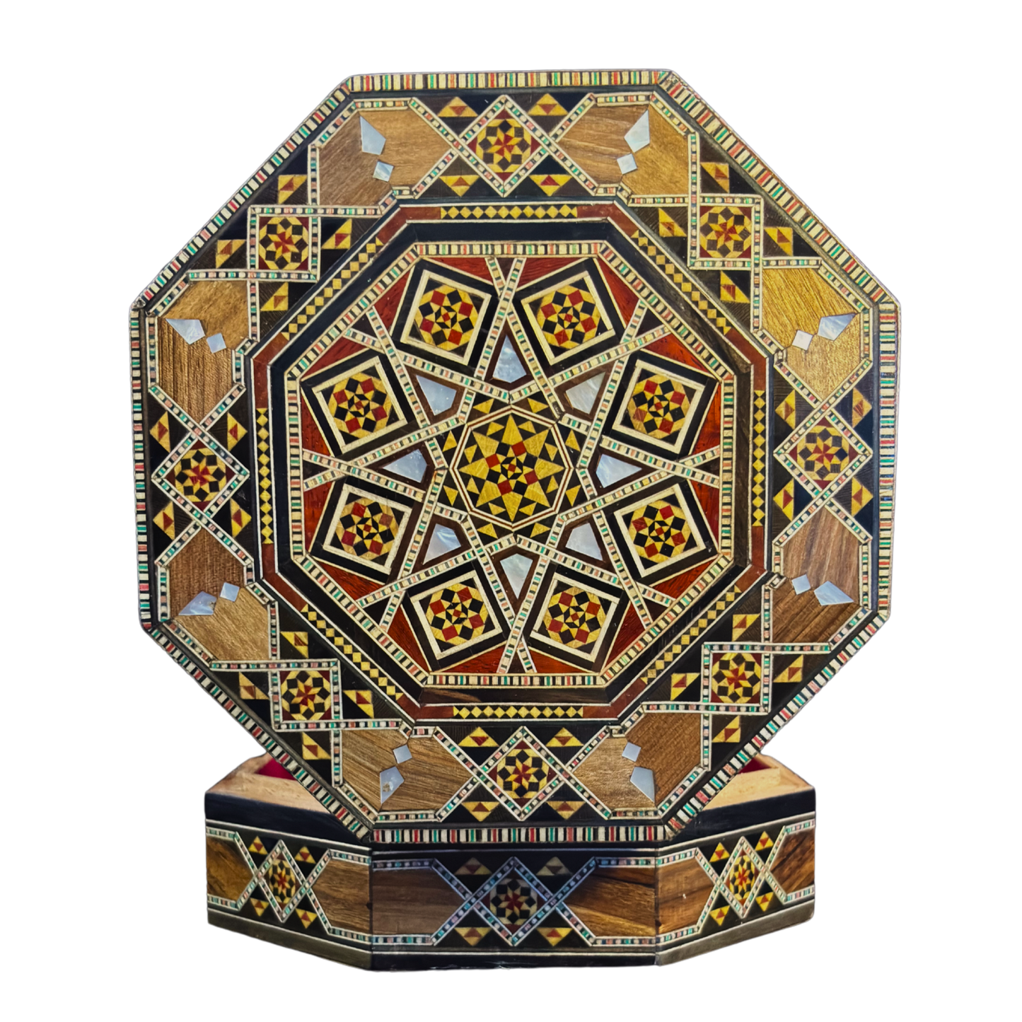 Boîte en Mosaïque Damascène Faite Main – Nacre & Velours