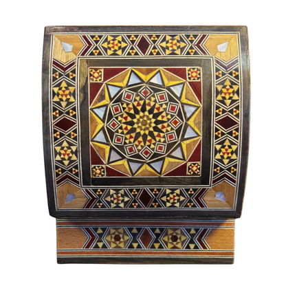 Boîte en Mosaïque Damascène Faite Main – Nacre & Velours