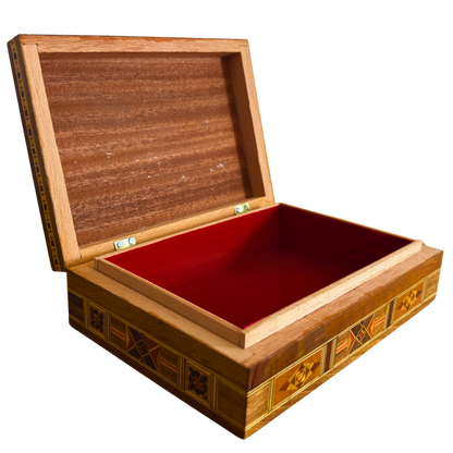 Boîte artisanale en mosaïque pour bijoux, incrustation de nacre, coffre de luxe en bois pour souvenirs, art damasquiné -Édition Limitée-