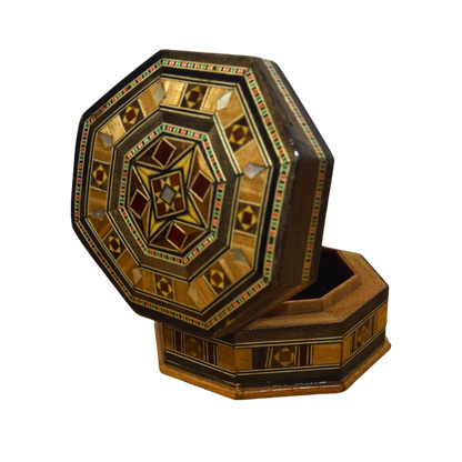 Şam El Yapımı Mozaik Kutu – Geleneksel Sanat & Kadife İç Yüzey