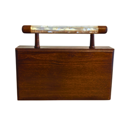 Zenobia – Luksusowa Damasceńska Kopertówka z Orzecha z Wkładką z Masą Perłową & Podszyciem z Brokatu