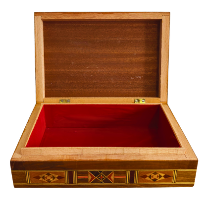 Boîte artisanale en mosaïque pour bijoux, incrustation de nacre, coffre de luxe en bois pour souvenirs, art damasquiné -Édition Limitée-