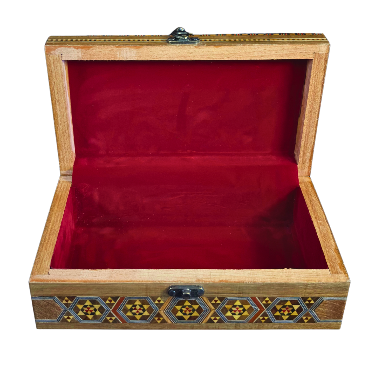 Boîte en Mosaïque Damascène Faite Main – Nacre & Sculpture Artisanale