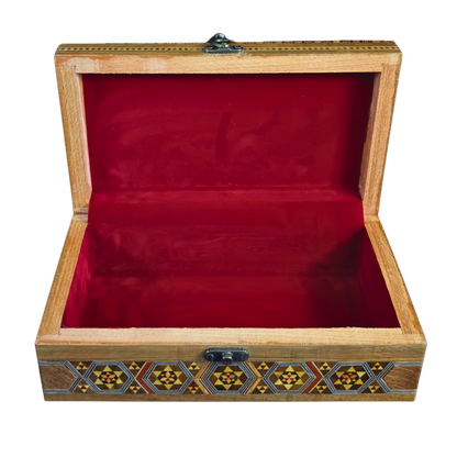 Boîte en Mosaïque Damascène Faite Main – Nacre & Sculpture Artisanale