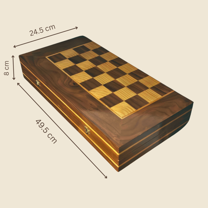 Table Damasquinée d’Échecs et de Backgammon Faite à la Main par Gaby Al Dayeh – Design Classique