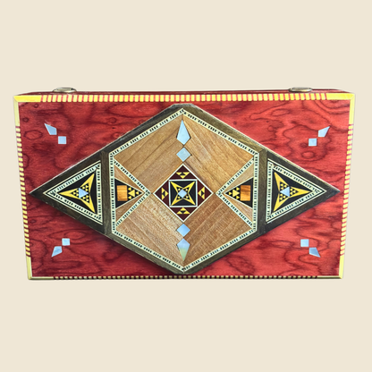 Pochette de Luxe en Mosaïque Damascène avec Nacre & Intérieur en Brocart