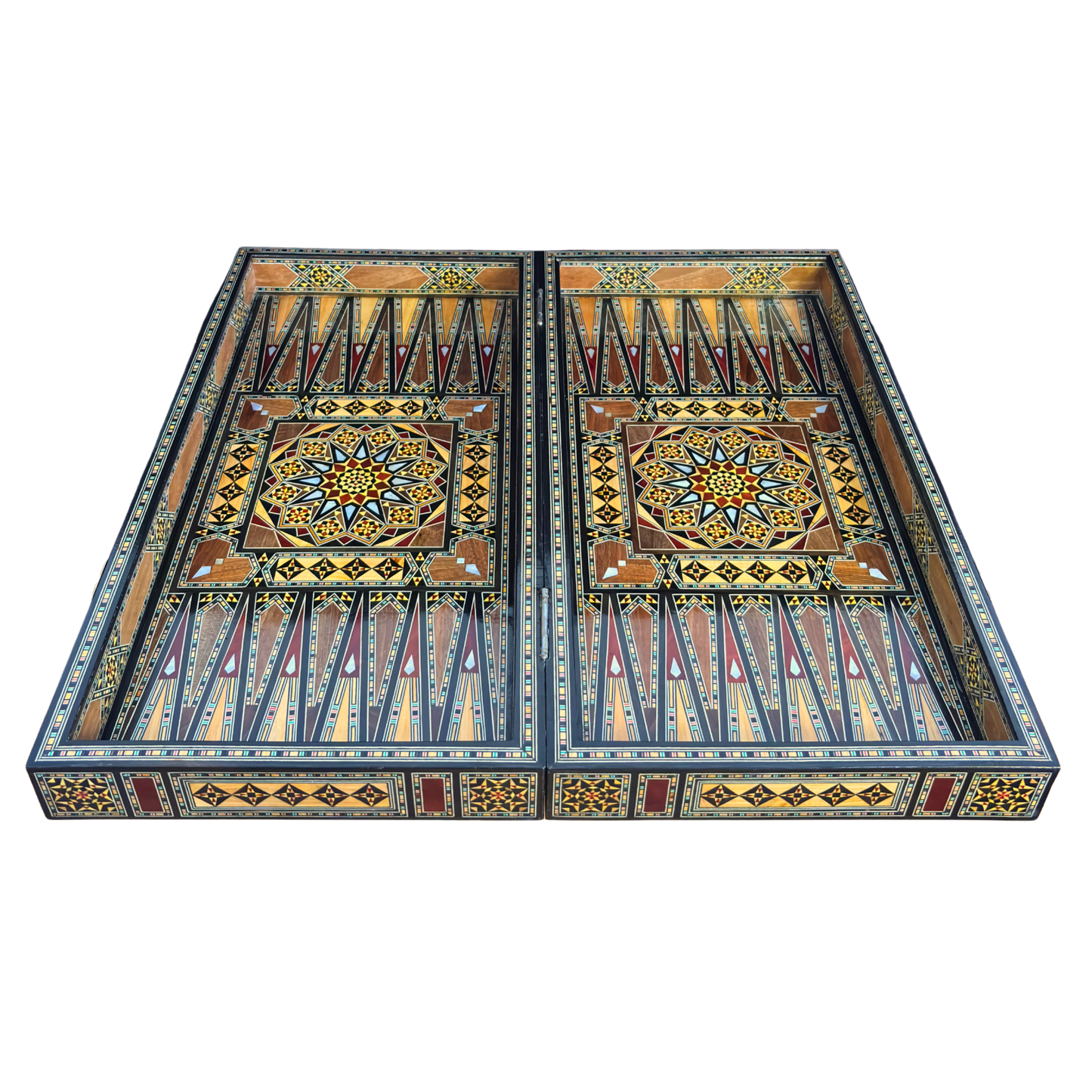 Jeu d’Échecs et de Backgammon de Luxe – Art Damascène & Nacre