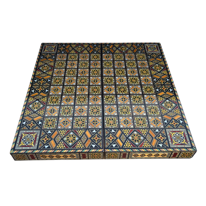 Jeu d’Échecs et de Backgammon de Luxe – Art Damascène & Nacre