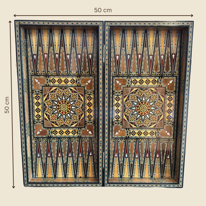 Jeu d’Échecs et de Backgammon de Luxe – Art Damascène & Nacre