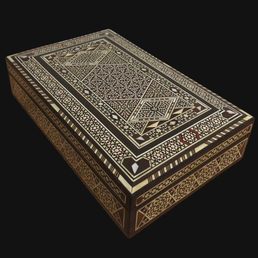 Vintage 1970 Damascene Jewelry Box – Handmade Wooden Treasure