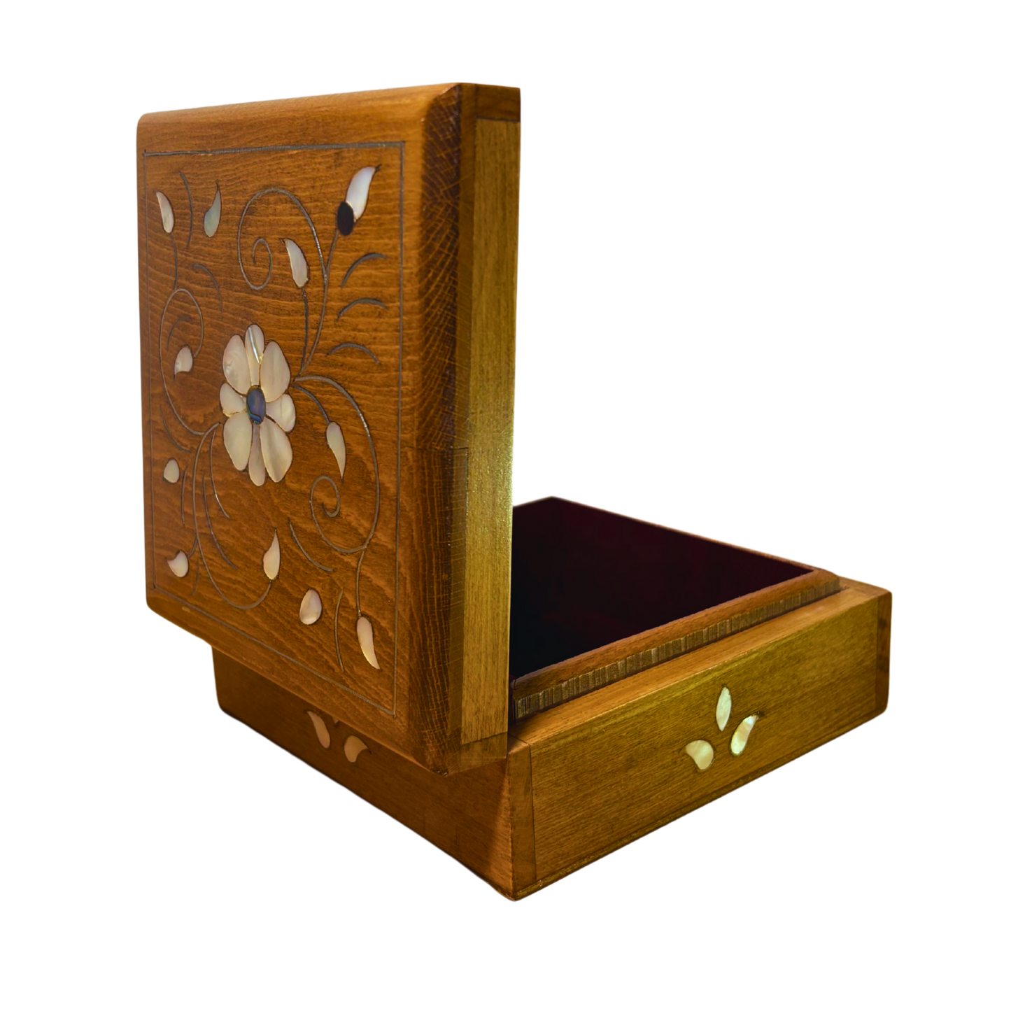 Boîte Damasquine de Luxe Artisanale – Nacre & Velours