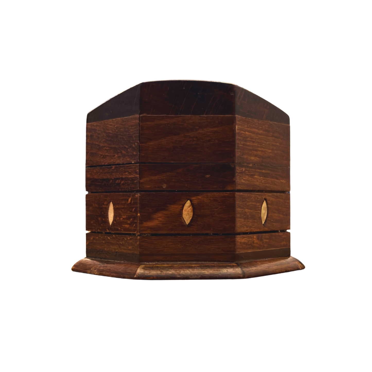 Boîte en Hêtre Sculptée à la Main – Nacre & Finition Noyer Élégante