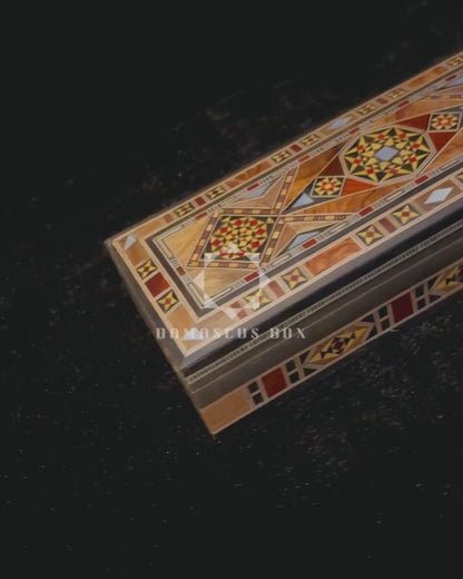 Boîte Damasquinée pour Bijoux, Stylos et Chapelet – Fait Main avec Nacre