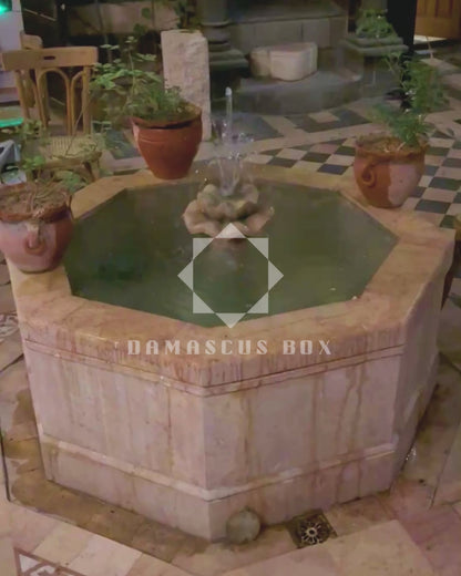 Plateau Damasquiné en Bois – Incrustation de Nacre & Finition Noyer