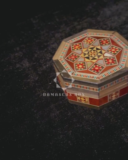 Damasceńska Szkatułka na Biżuterię – Ręcznie Robiona z Masą Perłową